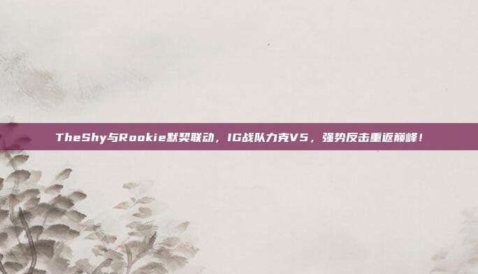 TheShy与Rookie默契联动，IG战队力克V5，强势反击重返巅峰！