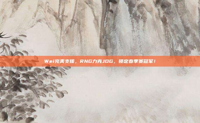 Wei完美支援，RNG力克JDG，锁定春季赛冠军！